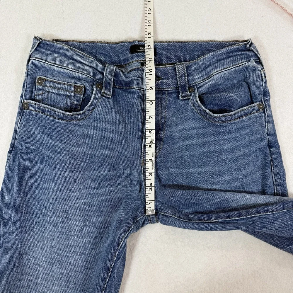 True Religion Ricky Relaxed Straight Jeans Mens 32x33 Blue Stretch USA *Flaw*